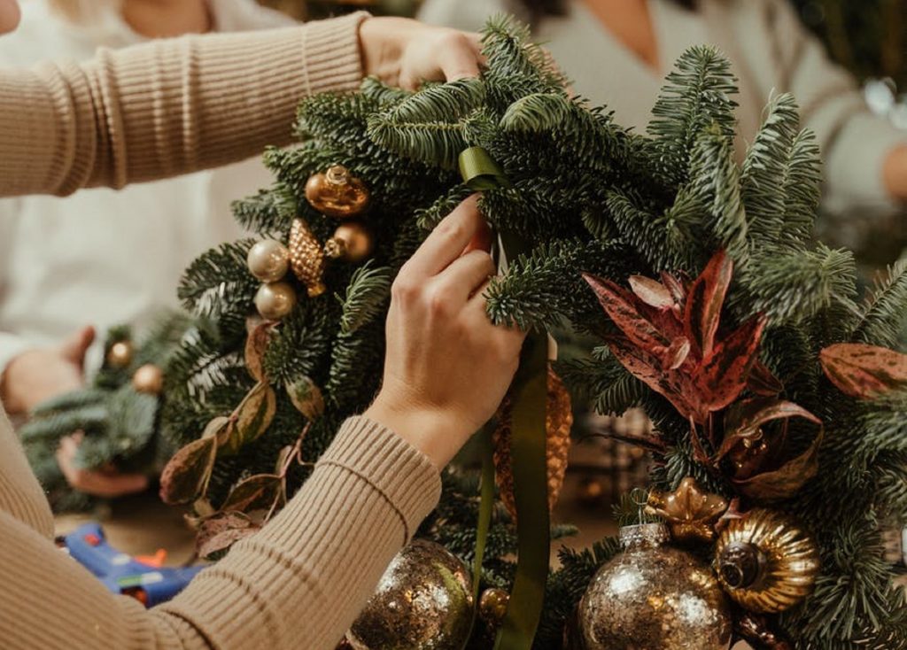 Christmas Wreath Making Workshop Chequers matching Green